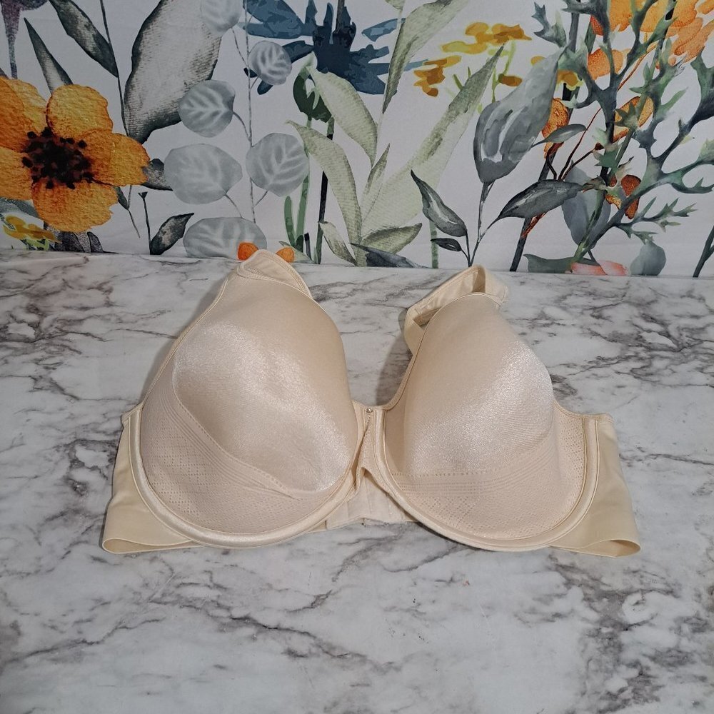 Plantex‎ Women Beige Lace Satin Bra 40DD Comfort  Straps